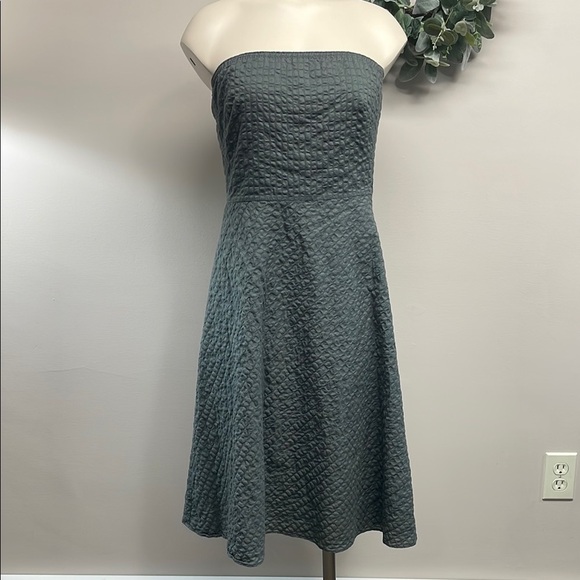 J. Crew Strapless Textured Gray Cocktail Party Dress 6 - Picture 1 of 16